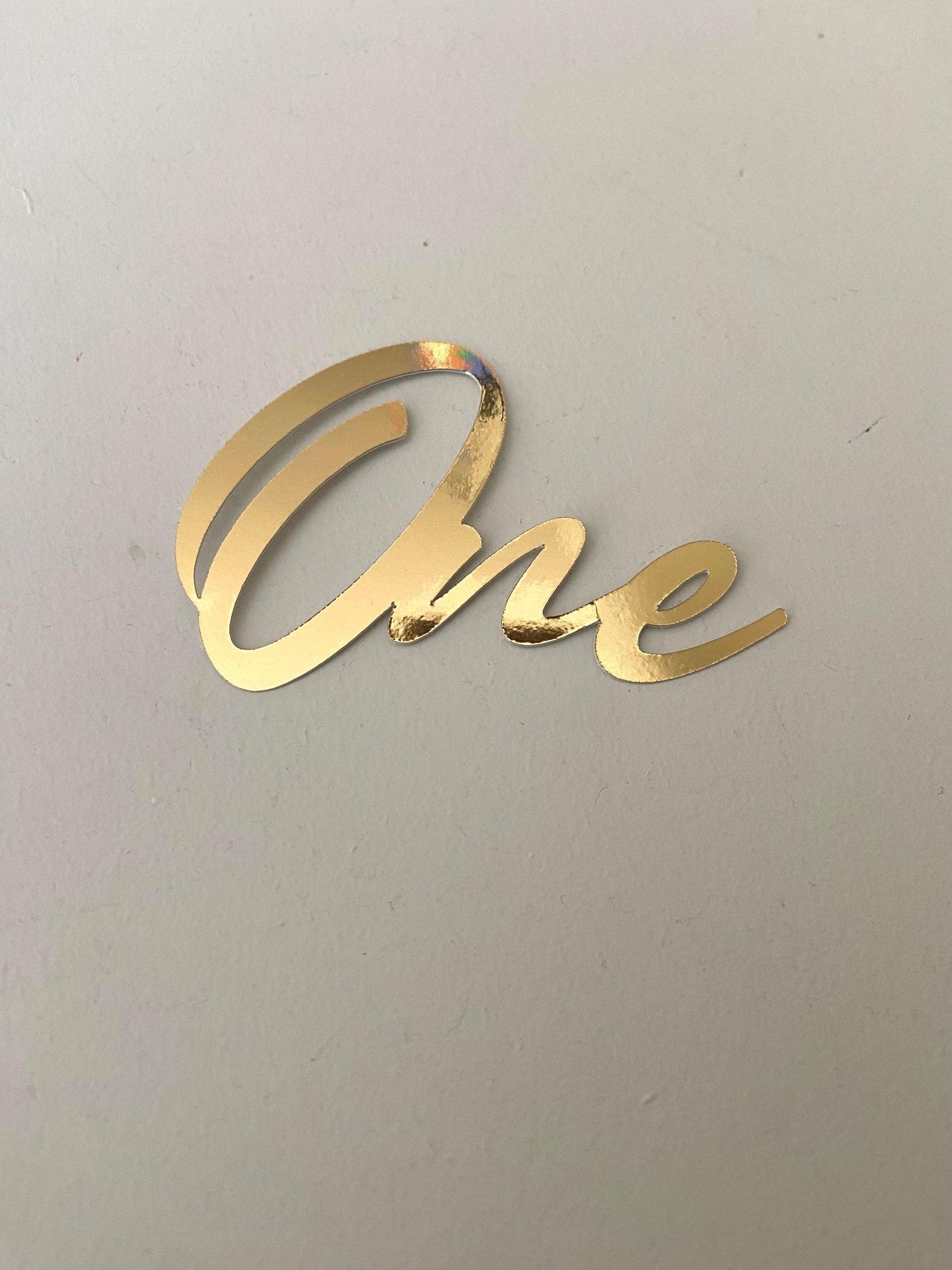 Gold Script Cake Topper