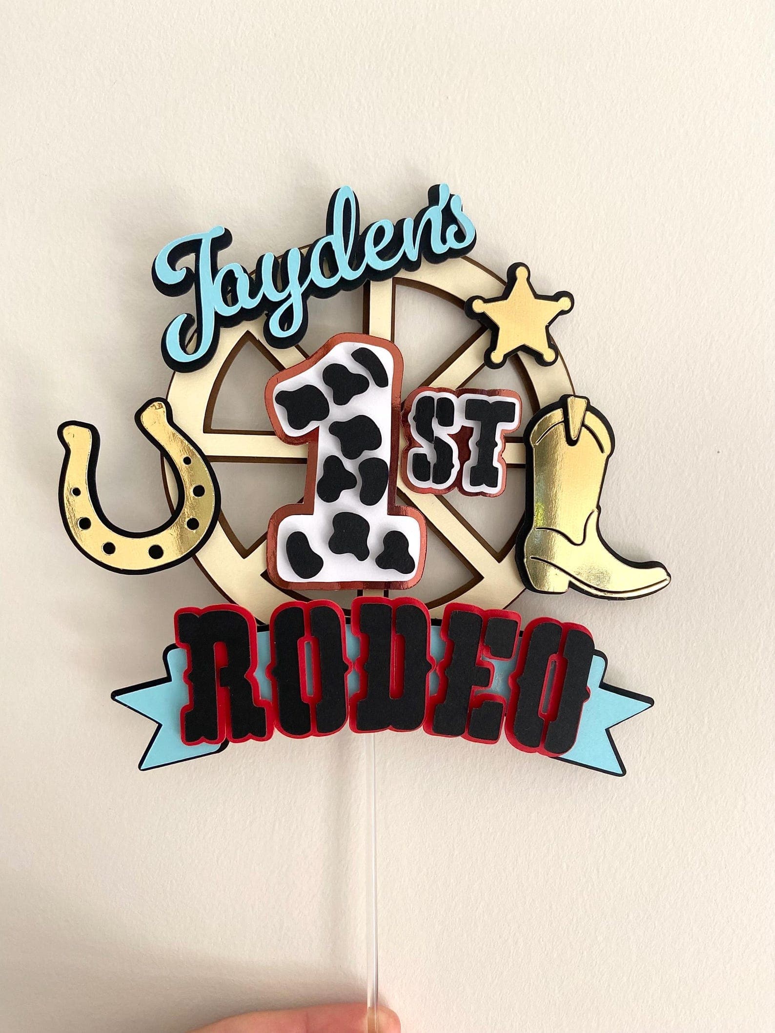 Personalised 1st Rodeo Cake Topper