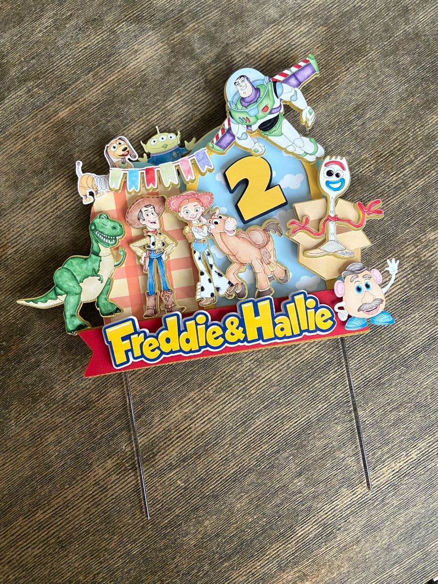 Toy Story Cake Topper personalised with a name and age